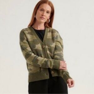 Lucky Brand Wool Blend Camouflage Green Women's Sweater